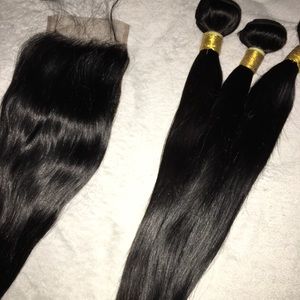 10A Brazilian Straight Hair With Closure